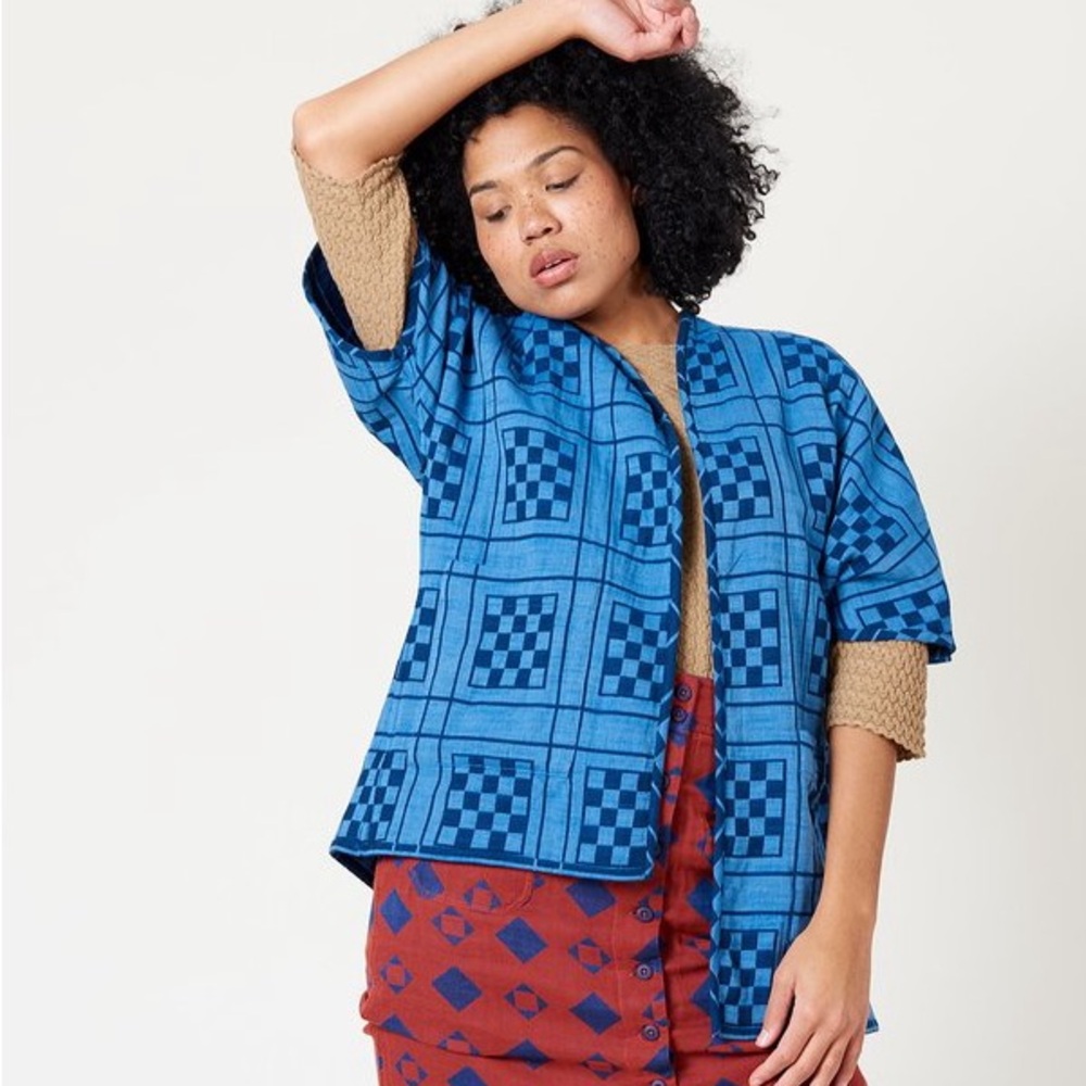 Ace & Jig Capella Jacket in Atlantis / Sail indigo denim blue cotton vguc - Picture 7 of 7